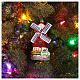 Dutch windmill blown glass Christmas tree decoration s2