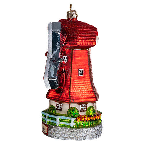 Moulin à vent hollandais décoration sapin de Noël en verre soufflé 5