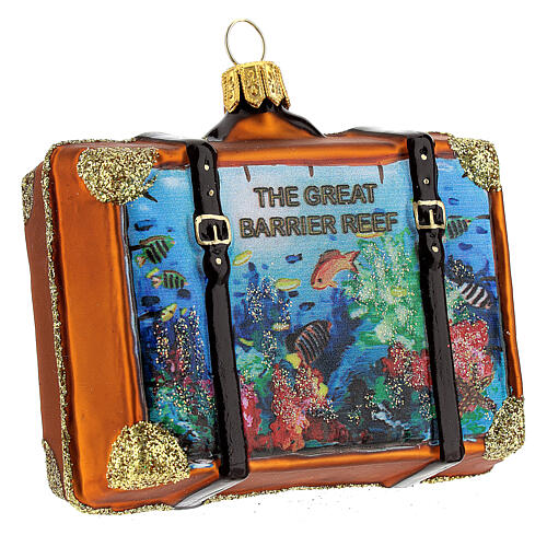 Great Barrier Reef Suitcase blown glass Christmas tree decoration 5