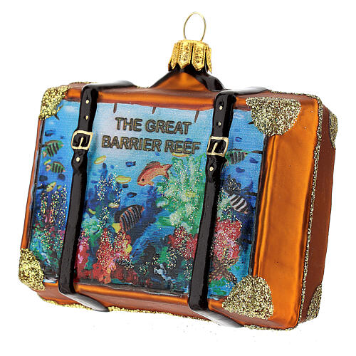 The Great Barrier Reef suitcase Christmas tree ornament blown glass 4