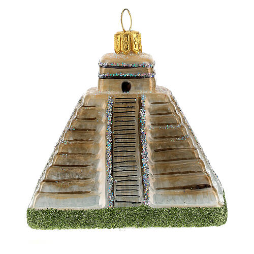 Chichen Itza blown glass Christmas tree decoration 5