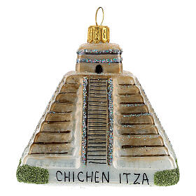 Chichén Itzá enfeite para árvore de Natal vidro soprado
