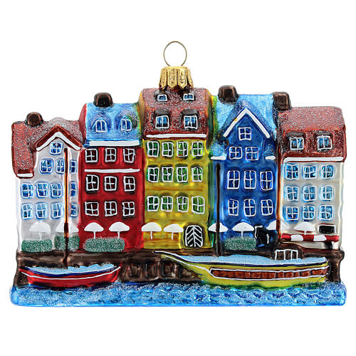 Nyhavn Copenhagen Christmas tree ornament in blown glass 1