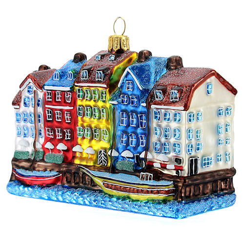 Nyhavn Copenhagen Christmas tree ornament in blown glass 3