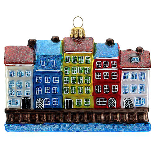 Nyhavn Copenhagen Christmas tree ornament in blown glass 5