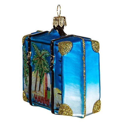 Hawaii suitcase blown glass Christmas tree decoration 3