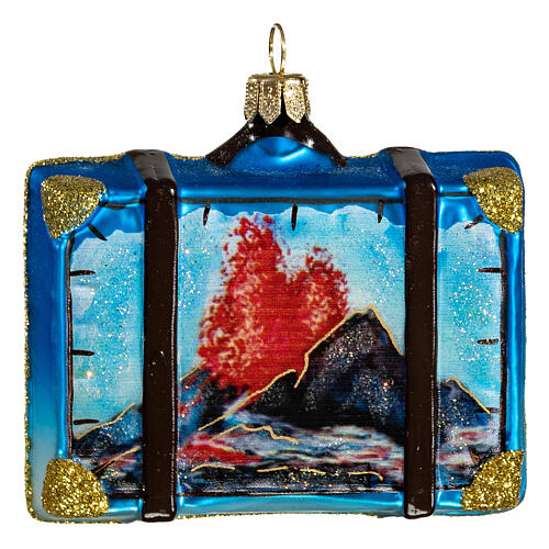 Suitcase Hawaii Christmas tree decoration in blown glass 5