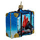 Suitcase Hawaii Christmas tree decoration in blown glass s4