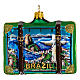 Suitcase Brazil Christmas tree decoration in blown glass s1