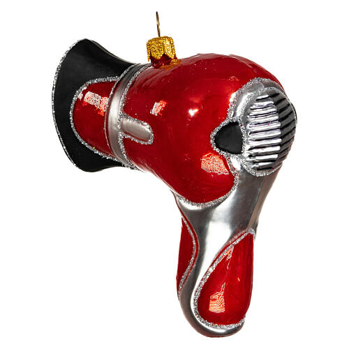 Hairdryer Christmas tree ornament blown glass 3