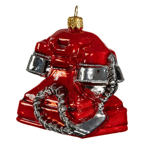 Antikes rotes Telefon, Weihnachtsbaumschmuck aus mundgeblasenem Glas 5