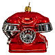 Antikes rotes Telefon, Weihnachtsbaumschmuck aus mundgeblasenem Glas s1