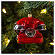 Rotary dial telephone Christmas tree decoration blown glass s2