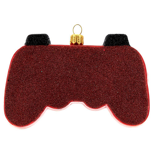Rotes Gamepad, Weihnachtsbaumschmuck aus mundgeblasenem Glas 5