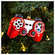 Red Gamepad Christmas tree ornament blown glass s2