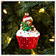 Bear cupcake blown glass Christmas tree decoration s2