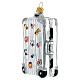 Reisekoffer mit Aufklebern, Weihnachtsbaumschmuck aus mundgeblasenem Glas s3