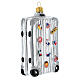 Reisekoffer mit Aufklebern, Weihnachtsbaumschmuck aus mundgeblasenem Glas s4
