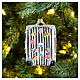 Travel suitcase blown glass Christmas tree decoration s2