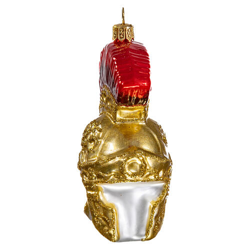 Roman helmet blown glass Christmas tree decoration 1