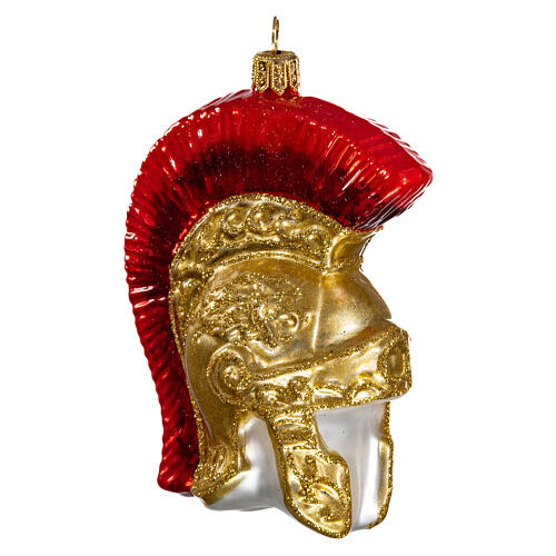 Roman helmet blown glass Christmas tree decoration 3