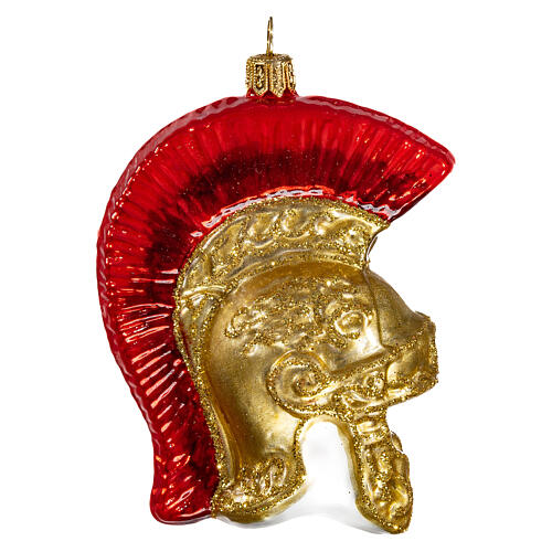 Roman helmet blown glass Christmas tree decoration 4