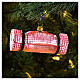 Yoga mat Christmas ornament in blown glass, pink s2