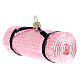 Yoga mat Christmas ornament in blown glass, pink s3