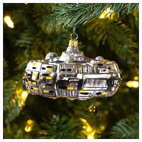 Space station Christmas tree decoration blown glass