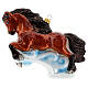 Brown horse Christmas tree ornament in blown glass s1