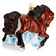Brown horse Christmas tree ornament in blown glass s5