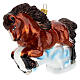 Brown horse Christmas tree ornament in blown glass s6