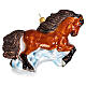 Brown horse Christmas tree ornament in blown glass s1