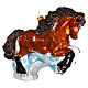 Brown horse Christmas tree ornament in blown glass s4