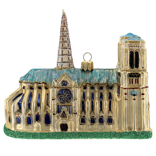 Notre-Dame Cathedral blown glass Christmas tree decoration 1