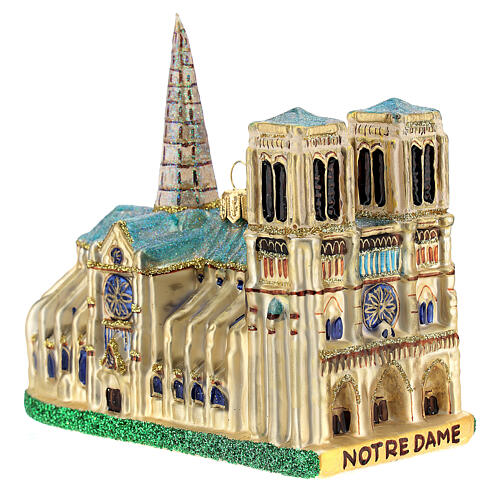 Notre-Dame Cathedral blown glass Christmas tree decoration 3