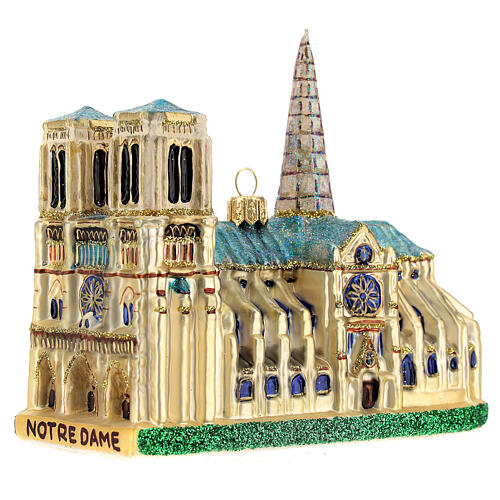 Notre-Dame Cathedral blown glass Christmas tree decoration 4