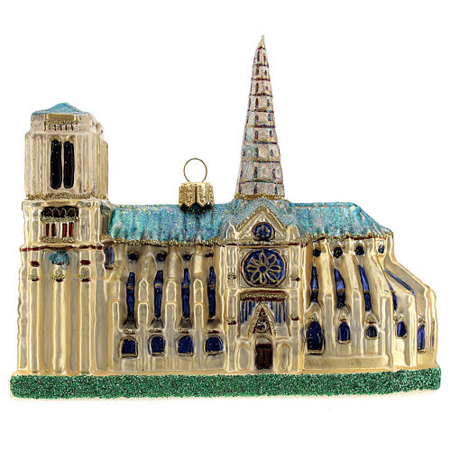 Catedral de Notre Dame decoración vidrio soplado árbol Navidad 5