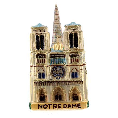 Catedral de Notre Dame decoración vidrio soplado árbol Navidad 6