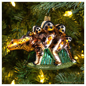 Stegosaurus Christmas tree decoration in blown glass