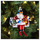 Santa Claus chairlift blown glass Christmas tree decoration s2