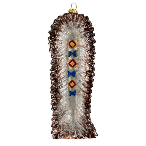 Native American chief blown glass Christmas tree decoration.  5