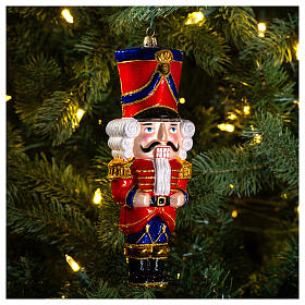 Christmas nutcracker, Christmas tree decoration in blown glass