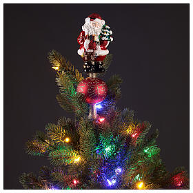 Tree topper Santa Claus with gifts in blown glass 30 cm