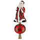 Santa Claus red cape blown glass Christmas tree tip 30 cm s4