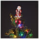 Ponteira para árvore de Natal Pai Natal manto vermelho e bastão vidro soprado 30 cm s2