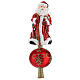 Santa Claus Christmas tree topper red coat blown glass 30 cm s1