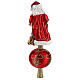 Santa Claus Christmas tree topper red coat blown glass 30 cm s6
