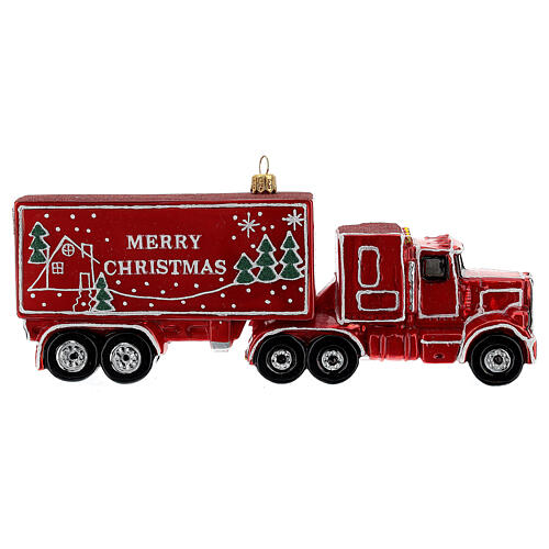 Camion de Noël rouge décoration Noël verre soufflé pour sapin 7