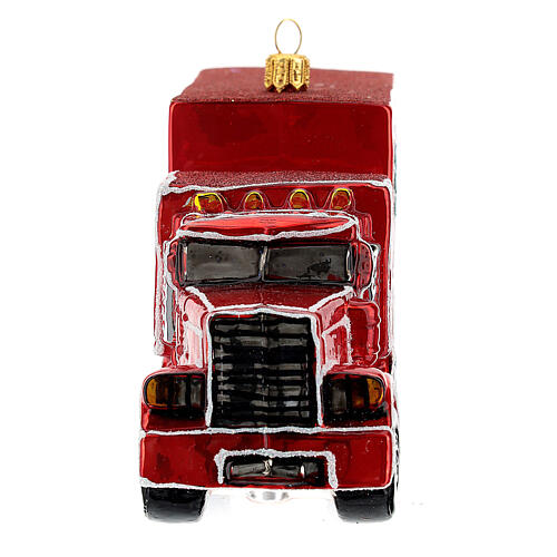 Camion de Noël rouge décoration Noël verre soufflé pour sapin 8